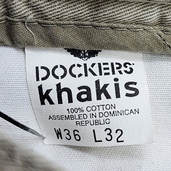 Vintage Dockers Pants Mens W36 L32 Tan Khakis Relaxed Fit Cotton Straight Leg - Picture 7 of 14